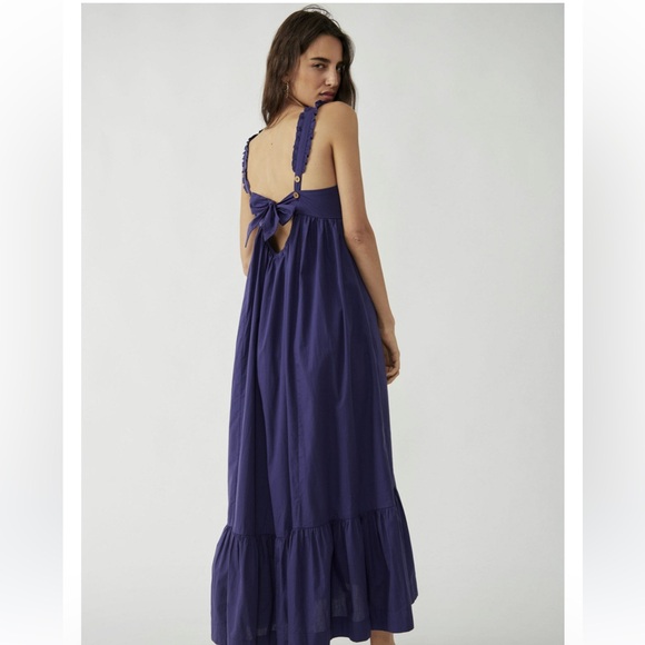 NWT free people Blue Depth Isabella Maxi Dress - Picture 3 of 5